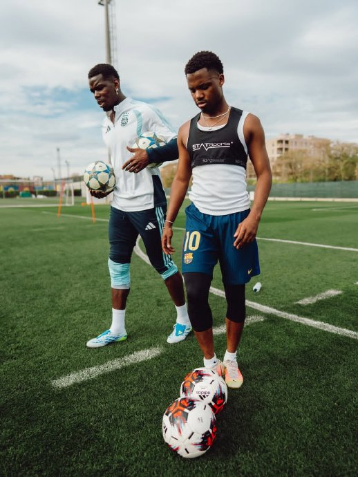 博格巴与法蒂携手训练巴萨战术布局再升级